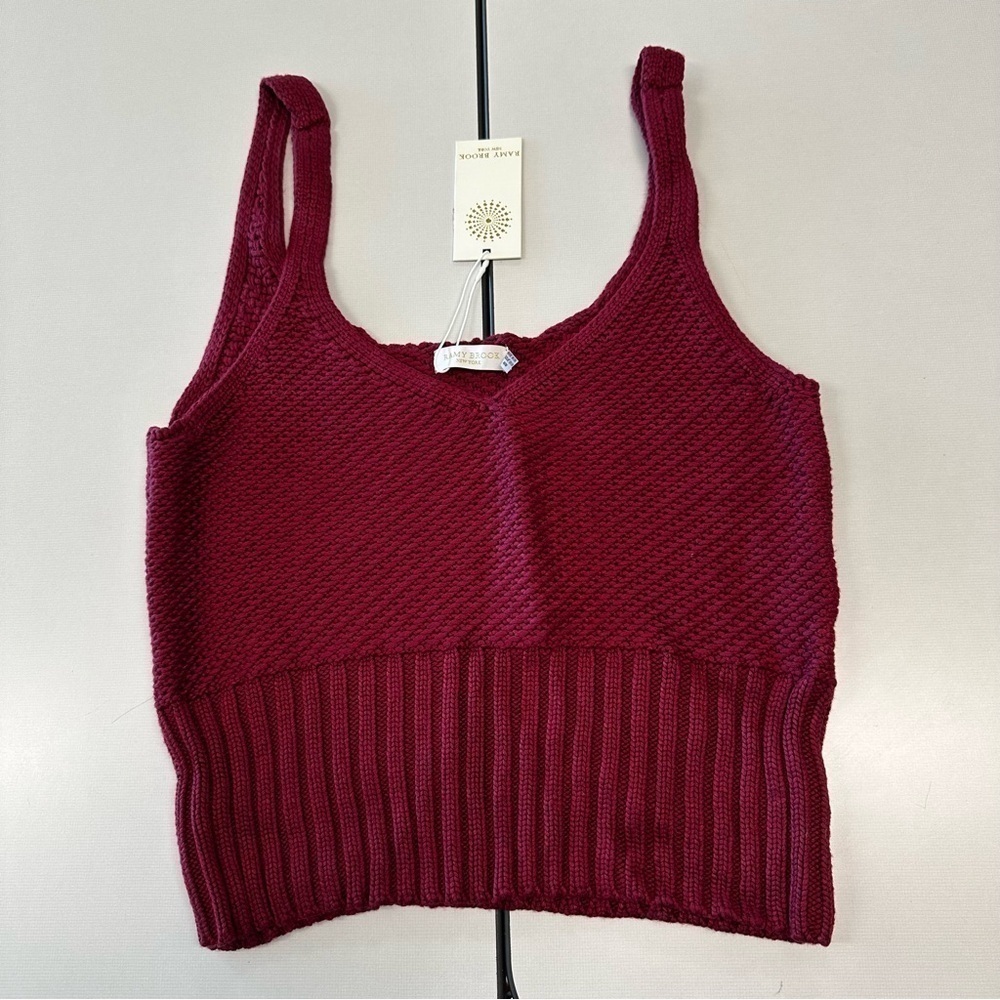 NWT $275 Ramy Brook CECE sweater top size Medium. Wine - Burgundy